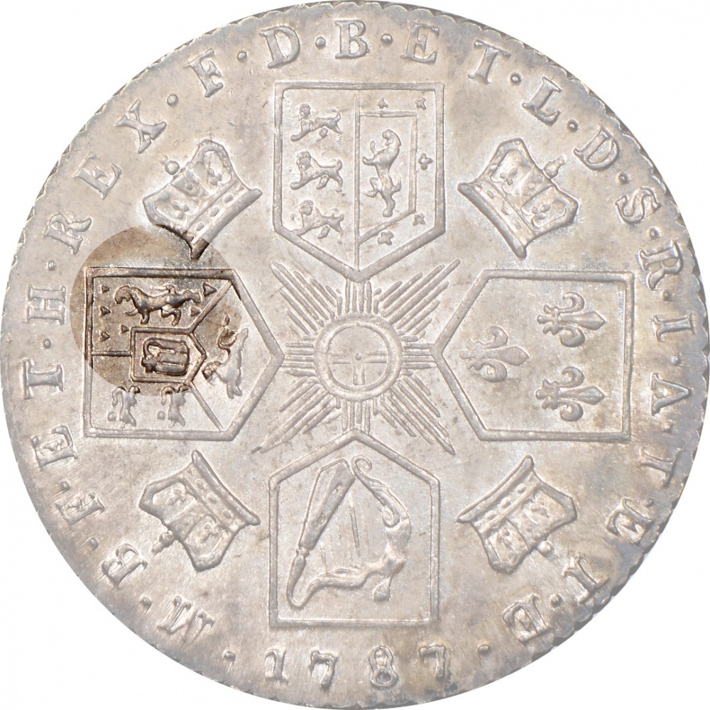 6 Pence 1787, KM# 606, United Kingdom (Great Britain), George III, With hearts (KM# 606.2)