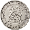 6 Pence 1926-1927, KM# 828, United Kingdom (Great Britain), George V
