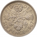 6 Pence 1954-1970, KM# 903, United Kingdom (Great Britain), Elizabeth II