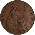 1/2 Penny 1911-1925, KM# 809, United Kingdom (Great Britain), George V