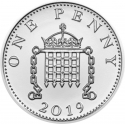 1 Penny 2019-2021, Sp# B9, United Kingdom (Great Britain), Elizabeth II, Silver Penny