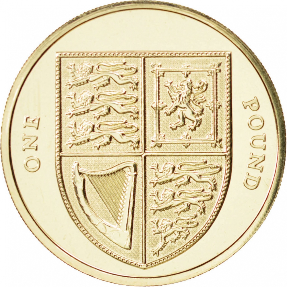 Circulating coin, Nickel Brass coin, 1 Pound 2008-2015 United Kingdom (Grea...