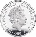 1 Pound 2020, Sp# DB1, United Kingdom (Great Britain), Elizabeth II, Music Legends, David Bowie