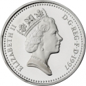 1 Pound 1997, KM# 975a, United Kingdom (Great Britain), Elizabeth II, Heraldic Emblems, English Lions