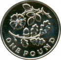 1 Pound 2013, KM# 1237, United Kingdom (Great Britain), Elizabeth II, Floral Emblems, English Oak and Rose