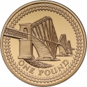 1 Pound 2004-2008, KM# 1048b, United Kingdom (Great Britain), Elizabeth II, Regional Bridges, Forth Bridge in Scotland