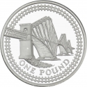 1 Pound 2004, KM# 1048a, United Kingdom (Great Britain), Elizabeth II, Regional Bridges, Forth Bridge in Scotland