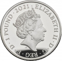 1 Pound 2021, Sp# MM1, United Kingdom (Great Britain), Elizabeth II, 50th Anniversary of the Mr. Men & Little Miss, Mr. Happy