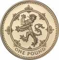1 Pound 1994, KM# 967, United Kingdom (Great Britain), Elizabeth II, Heraldic Emblems, Scottish Lion