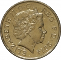 1 Pound 2014, Sp# J35, United Kingdom (Great Britain), Elizabeth II, Floral Emblems, Scottish Thistle and Bluebell