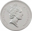 1 Pound 1995, United Kingdom (Great Britain), Elizabeth II, Heraldic Emblems, Welsh Dragon