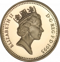 1 Pound 1995, KM# 969, United Kingdom (Great Britain), Elizabeth II, Heraldic Emblems, Welsh Dragon