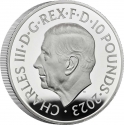 10 Pounds 2023, United Kingdom (Great Britain), Charles III, Six Decades of 007, Bond Films of the 1970s