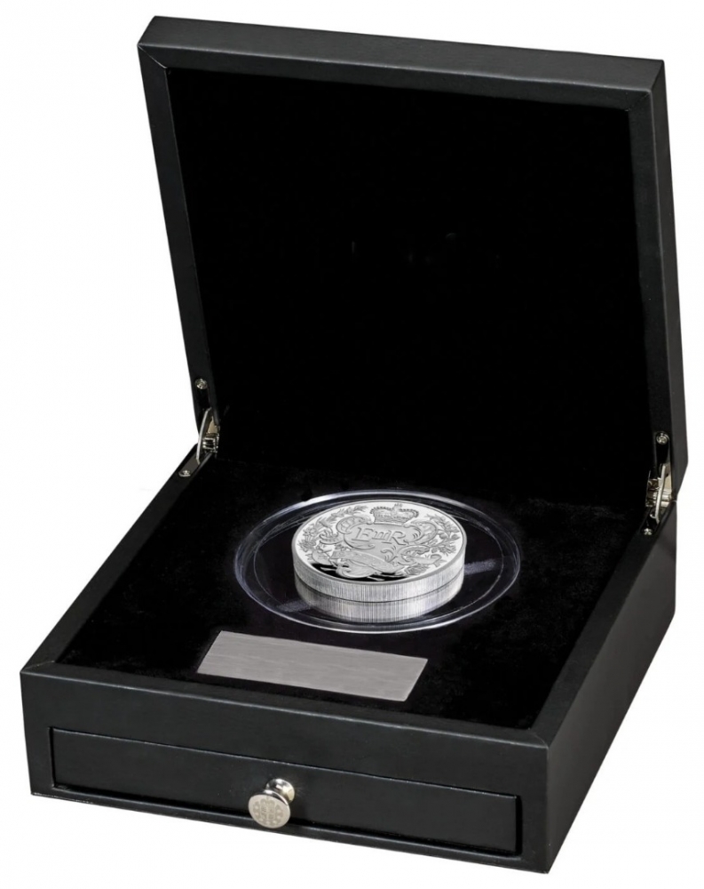 10 Pounds 2022, United Kingdom (Great Britain), Elizabeth II, 70th Anniversary of the Accession of Elizabeth II to the Throne, Platinum Jubilee, Box with a certificate of authenticity