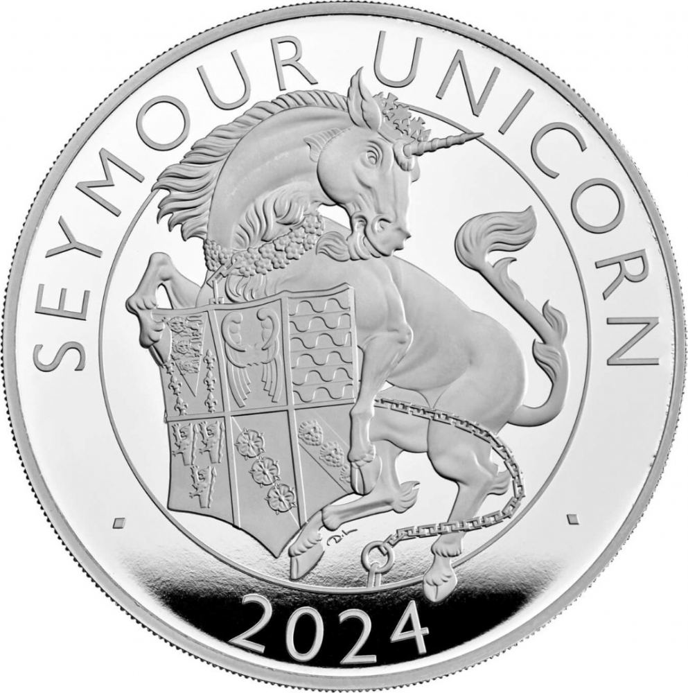 10 Pounds 2024, United Kingdom (Great Britain), Charles III, Royal Tudor Beasts, Seymour Unicorn