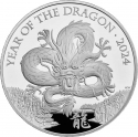10 Pounds 2024, United Kingdom (Great Britain), Charles III, Chinese Zodiac, Year of the Dragon