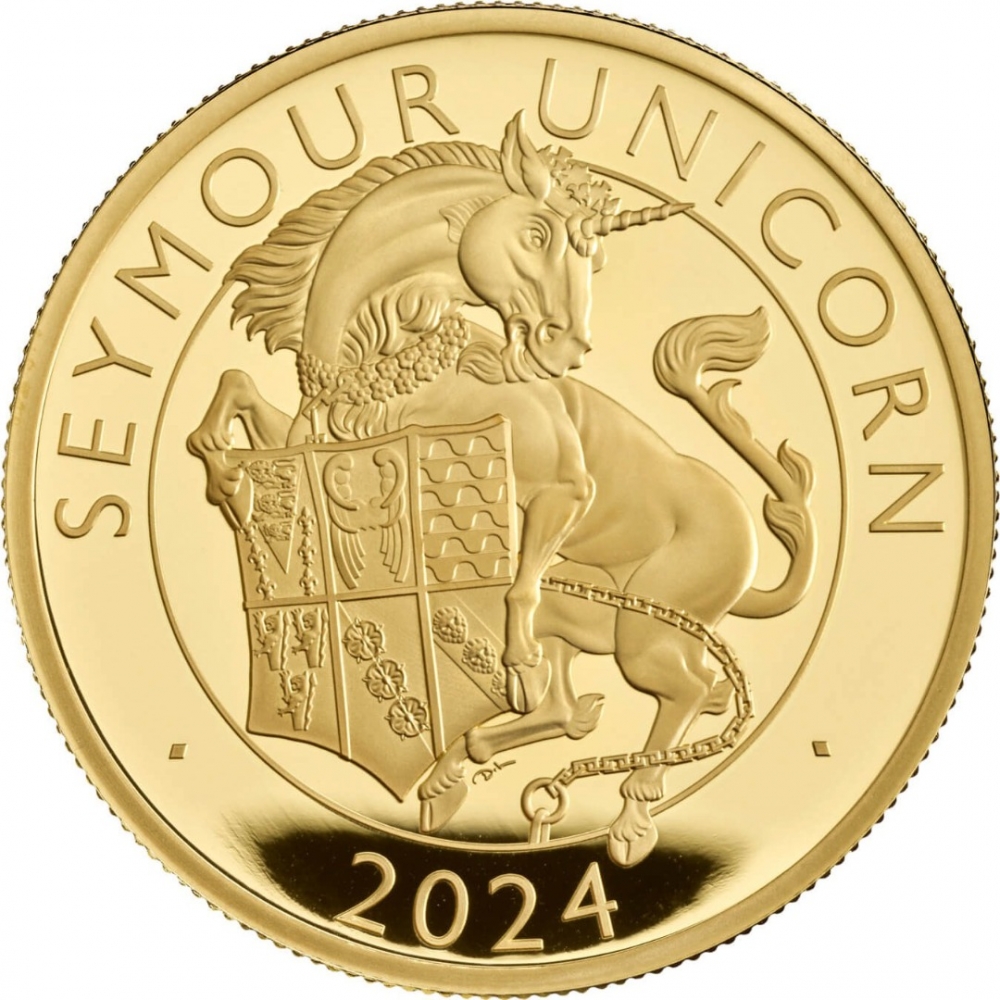 100 Pounds 2024, United Kingdom (Great Britain), Charles III, Royal Tudor Beasts, Seymour Unicorn