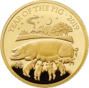 100 Pounds 2019, United Kingdom (Great Britain), Elizabeth II, Chinese Zodiac, Year of the Pig