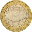 2 Pounds 1999, KM# 999, United Kingdom (Great Britain), Elizabeth II, 1999 Rugby World Cup in Wales
