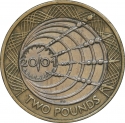 2 Pounds 2001, KM# 1014, United Kingdom (Great Britain), Elizabeth II, 100th Anniversary of Marconi's 1st Wireless Transmission Across the Atlantic