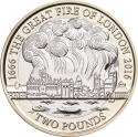 2 Pounds 2016, KM# 1380, United Kingdom (Great Britain), Elizabeth II, 350th Anniversary of the Great Fire of London