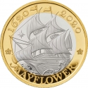 2 Pounds 2020, Sp# K60, United Kingdom (Great Britain), Elizabeth II, 400th Anniversary of the Mayflower Voyage