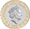 2 Pounds 2022, United Kingdom (Great Britain), Elizabeth II, 100th Anniversary of Death of Alexander Graham Bell