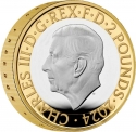 2 Pounds 2024, United Kingdom (Great Britain), Charles III, 150th Anniversary of Birth of Sir Winston Churchill