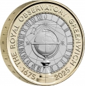 2 Pounds 2025, United Kingdom (Great Britain), Charles III, 350th Anniversary of the Royal Observatory in Greenwich