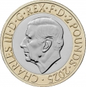 2 Pounds 2025, United Kingdom (Great Britain), Charles III, George Orwell