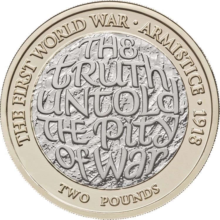 2 Pounds 2018, KM# 1561, United Kingdom (Great Britain), Elizabeth II, 100th Anniversary of the First World War, Armistice of 11 November 1918
