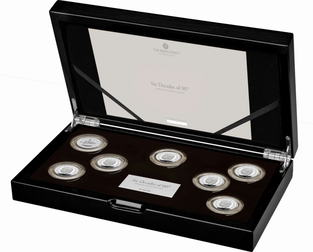 2 Pounds 2023, United Kingdom (Great Britain), Charles III, Six Decades of 007, Bond Films of the 1960s, 7 coin collection case