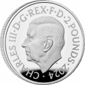 2 Pounds 2024, United Kingdom (Great Britain), Charles III, Six Decades of 007, Bond Films of the 1990s