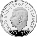 2 Pounds 2024, United Kingdom (Great Britain), Charles III, Six Decades of 007, Bond Films of the 2010s