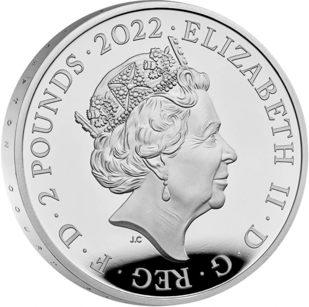 2 Pounds 2022, Sp# TBCSA2, United Kingdom (Great Britain), Elizabeth II, Royal Tudor Beasts, Lion of England