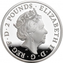 2 Pounds 2018, KM# 1564, United Kingdom (Great Britain), Elizabeth II, Queen's Beasts, Red Dragon of Wales