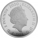 2 Pounds 2020, Sp# JB6, United Kingdom (Great Britain), Elizabeth II, James Bond, Shaken, Not Stirred