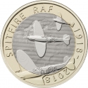 2 Pounds 2018, KM# 1571, United Kingdom (Great Britain), Elizabeth II, 100th Anniversary of the Royal Air Force, Spitfire