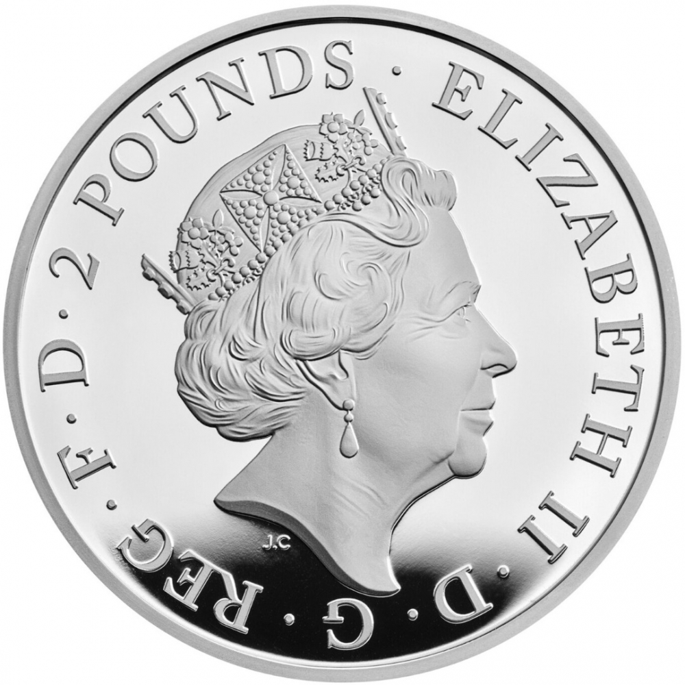 2 Pounds 2023, Sp# TBCSA3, United Kingdom (Great Britain), Elizabeth II, Royal Tudor Beasts, Yale of Beaufort