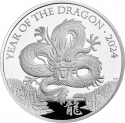 2 Pounds 2024, United Kingdom (Great Britain), Charles III, Chinese Zodiac, Year of the Dragon