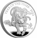 2 Pounds 2022, United Kingdom (Great Britain), Elizabeth II, Chinese Zodiac, Year of the Tiger