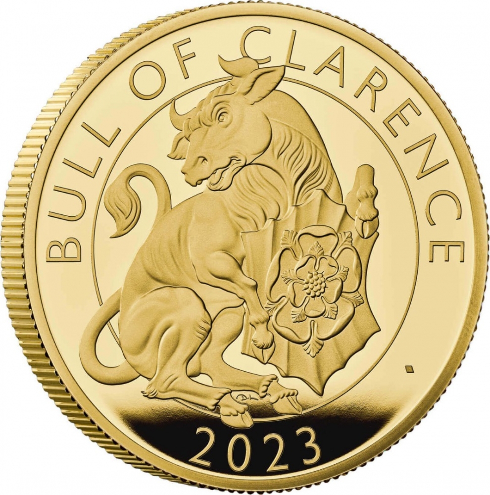 200 Pounds 2023, United Kingdom (Great Britain), Charles III, Royal Tudor Beasts, Bull of Clarence