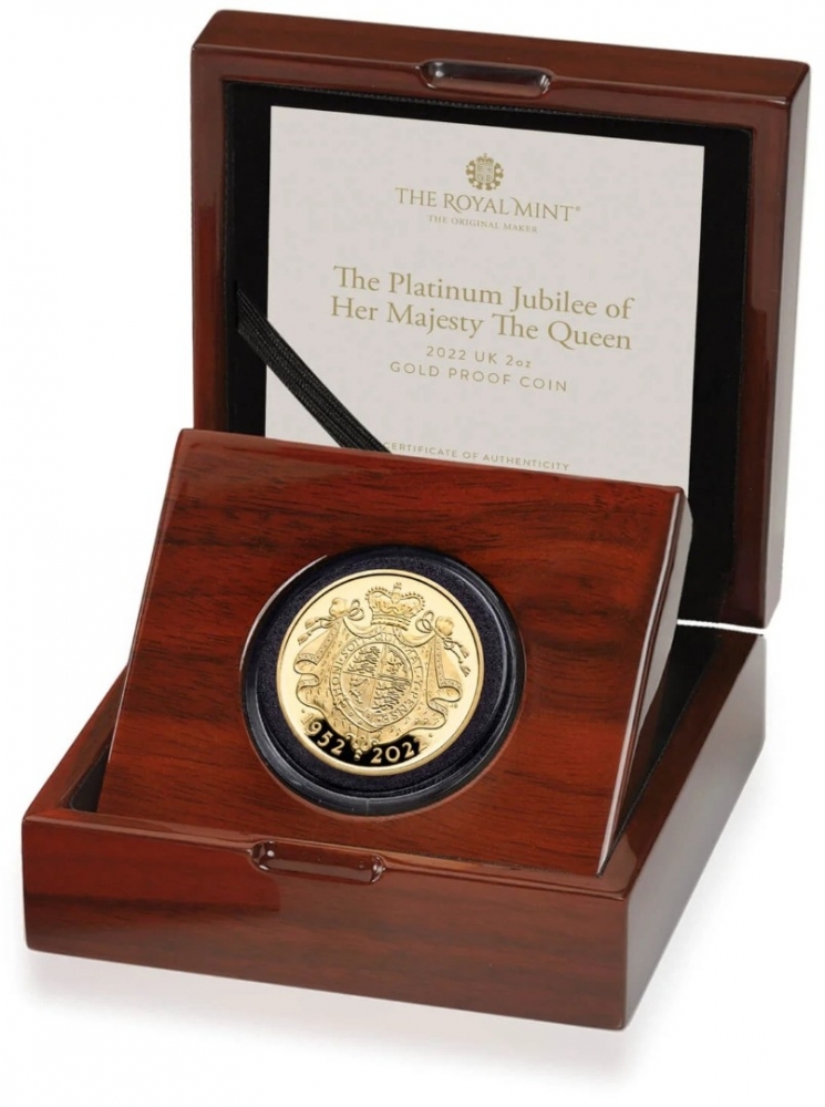 200 Pounds 2022, United Kingdom (Great Britain), Elizabeth II, 70th Anniversary of the Accession of Elizabeth II to the Throne, Platinum Jubilee, Box with a certificate of authenticity