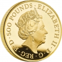 500 Pounds 2022, Sp# TBCGD1, United Kingdom (Great Britain), Elizabeth II, Royal Tudor Beasts, Seymour Panther