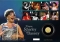 25 Pounds 2023, United Kingdom (Great Britain), Charles III, Music Legends, Shirley Bassey, Proof, cover with 8 special stamps