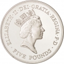5 Pounds 1990, KM# 962a, United Kingdom (Great Britain), Elizabeth II, 90th Anniversary of Birth of the Queen Mother