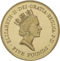 5 Pounds 1990, KM# 962b, United Kingdom (Great Britain), Elizabeth II, 90th Anniversary of Birth of the Queen Mother