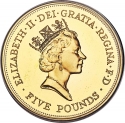 5 Pounds 1990, KM# 962b, United Kingdom (Great Britain), Elizabeth II, 90th Anniversary of Birth of the Queen Mother