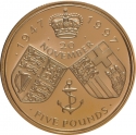 5 Pounds 1997, KM# 977b, United Kingdom (Great Britain), Elizabeth II, 50th Wedding Anniversary of Queen Elizabeth II and Prince Philip