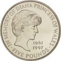 5 Pounds 1999, KM# 997, United Kingdom (Great Britain), Elizabeth II, Diana, Princess of Wales Memorial Crown